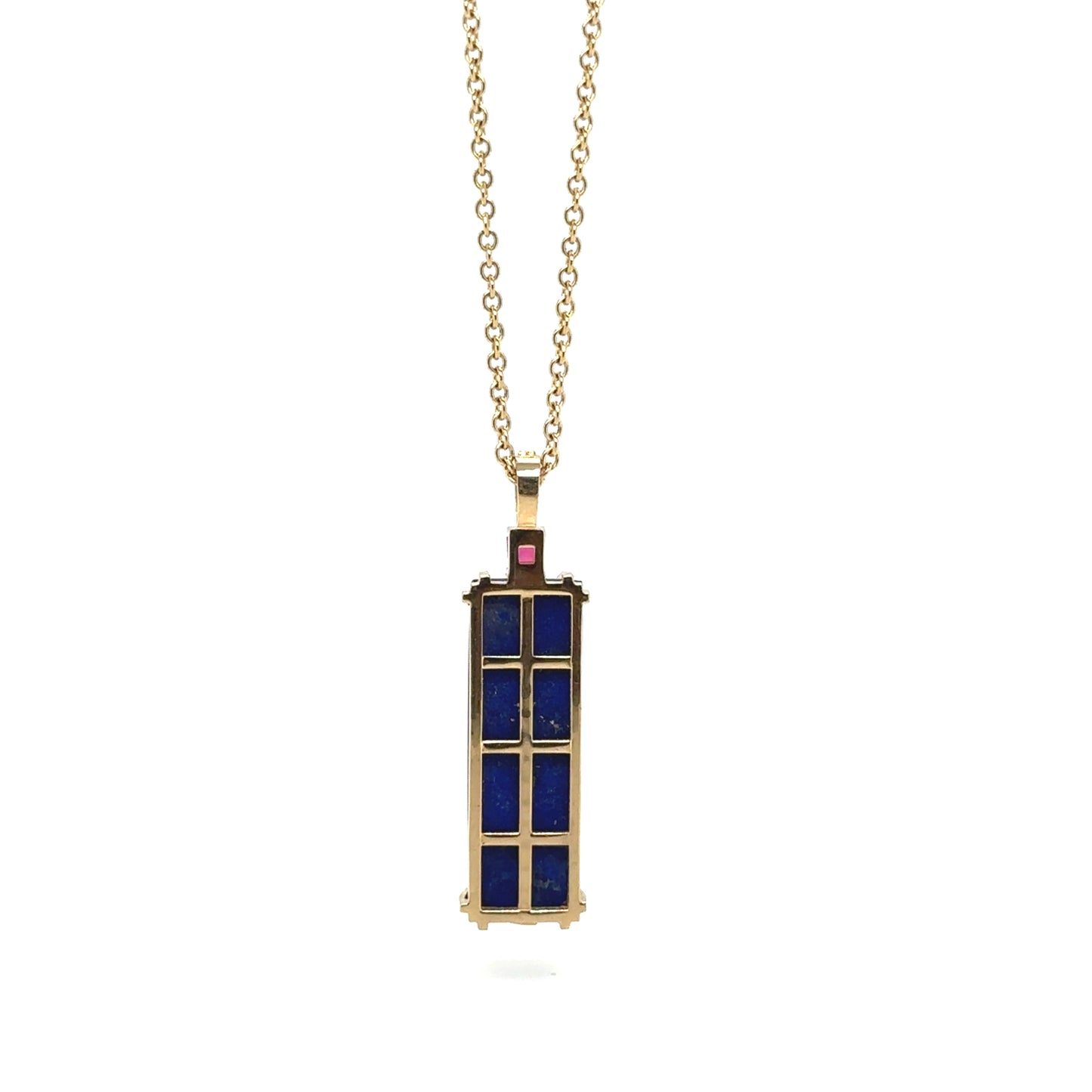 Lapis Lazuli Ruby & Diamond Pendant 18kt