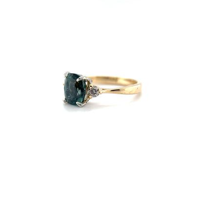 Blue Montana Sapphire & Diamond Ring Crafted