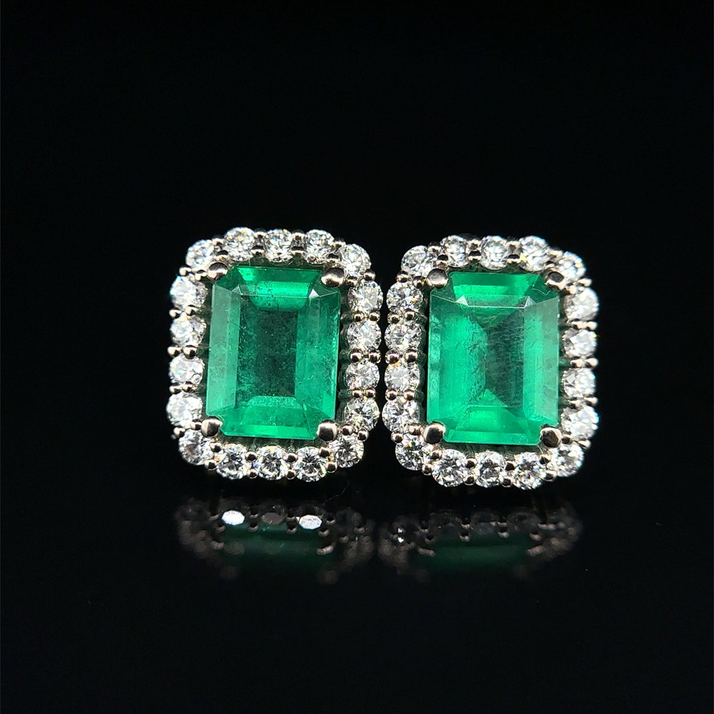 Emerald Earrings Cut Natural Emerald.