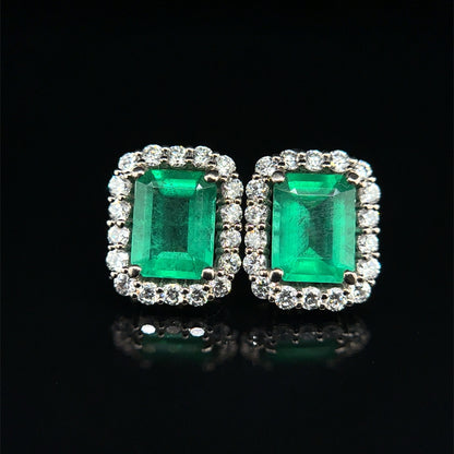 Emerald Earrings Cut Natural Emerald.