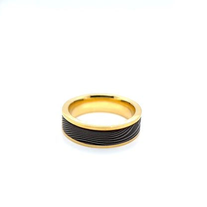 MENS WEDDING BAND BLACK DAMASCUS RING