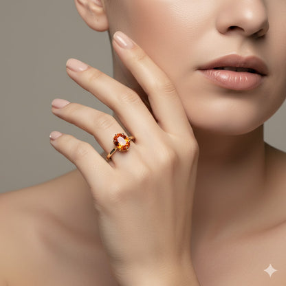 Radiant Tangerine Garnet Ring