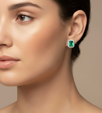 Emerald Earrings Cut Natural Emerald.