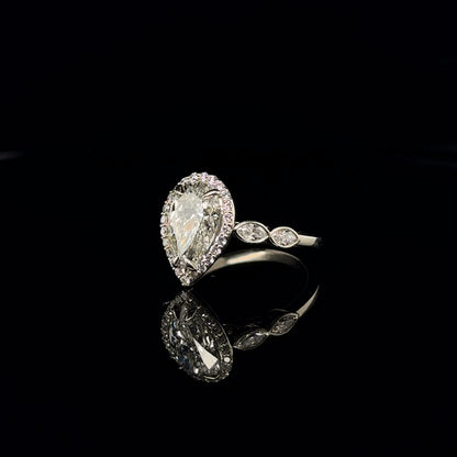 PEAR SHAPE DIAMOND HALO ENGAGEMENT RING