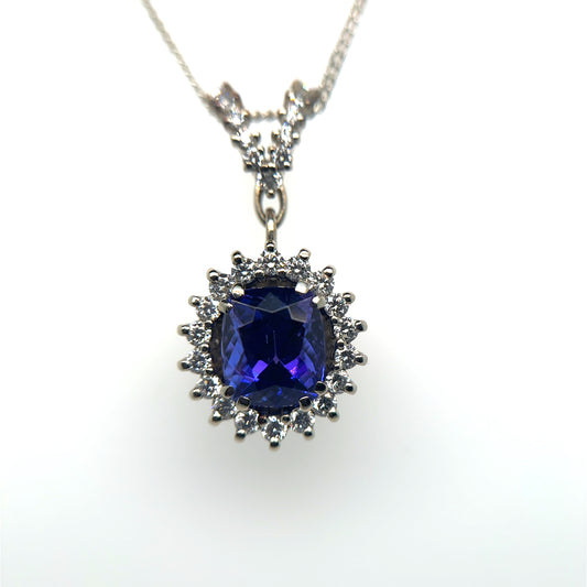 Tanzanite Diamond STAR BURST Pendant