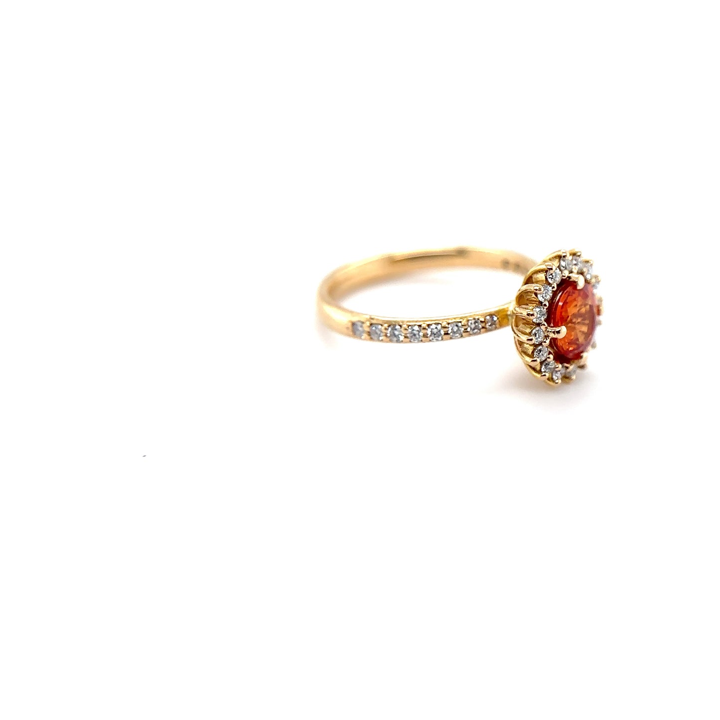 Sapphire Orange Diamond Halo