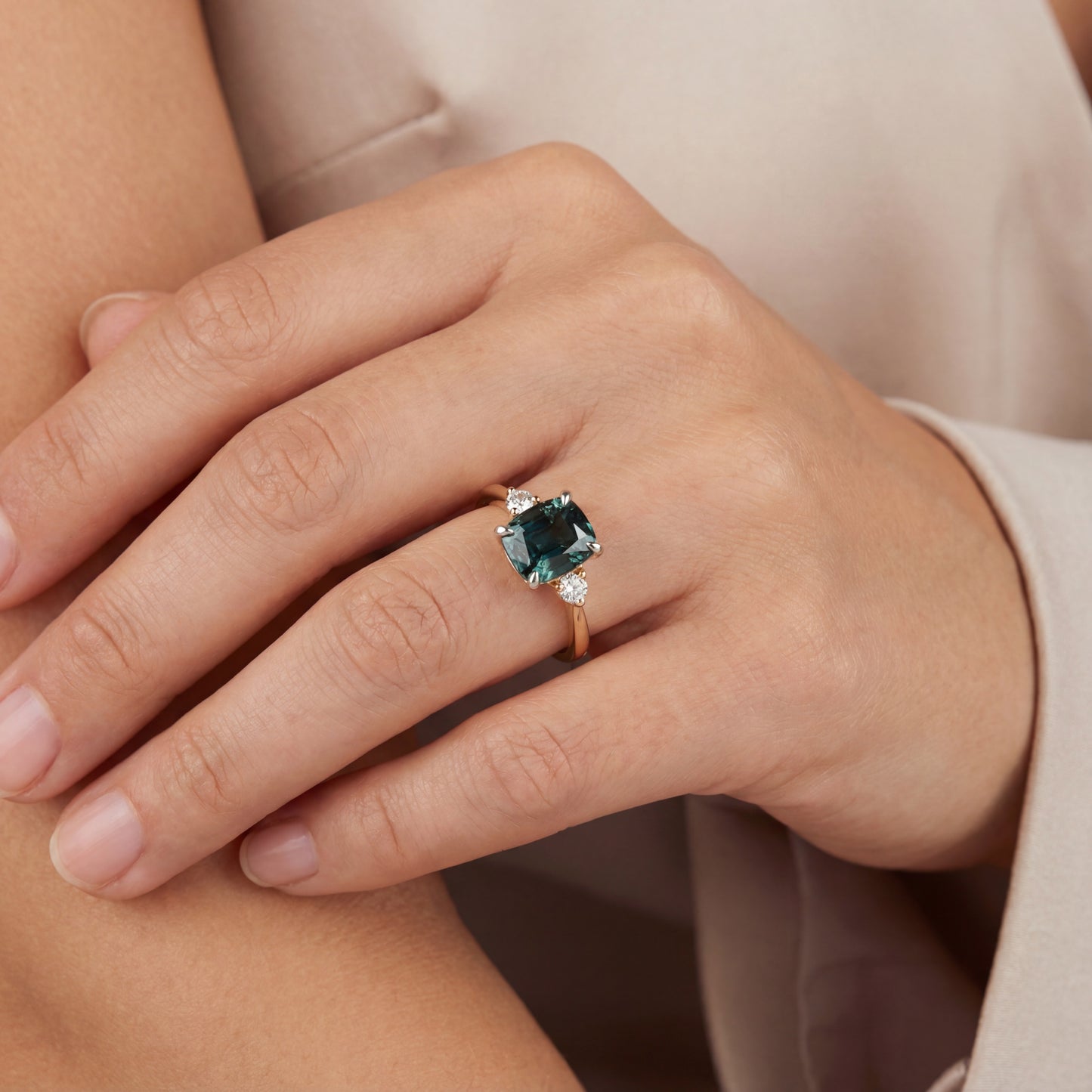 Blue Montana Sapphire & Diamond Ring