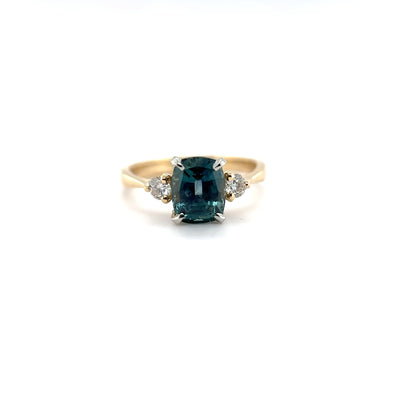 Blue Montana Sapphire & Diamond Ring Crafted