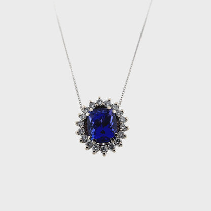 TANZANITE AND DIAMOND PENDANT