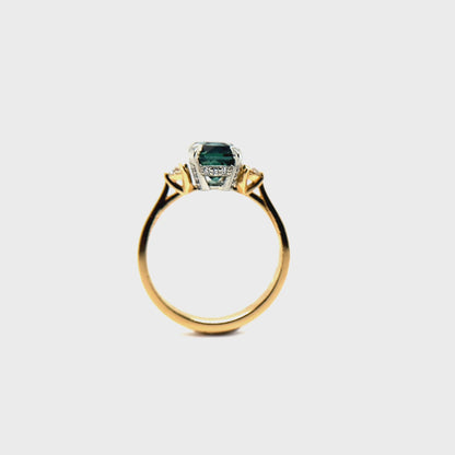 Blue Montana Sapphire & Diamond Ring Crafted